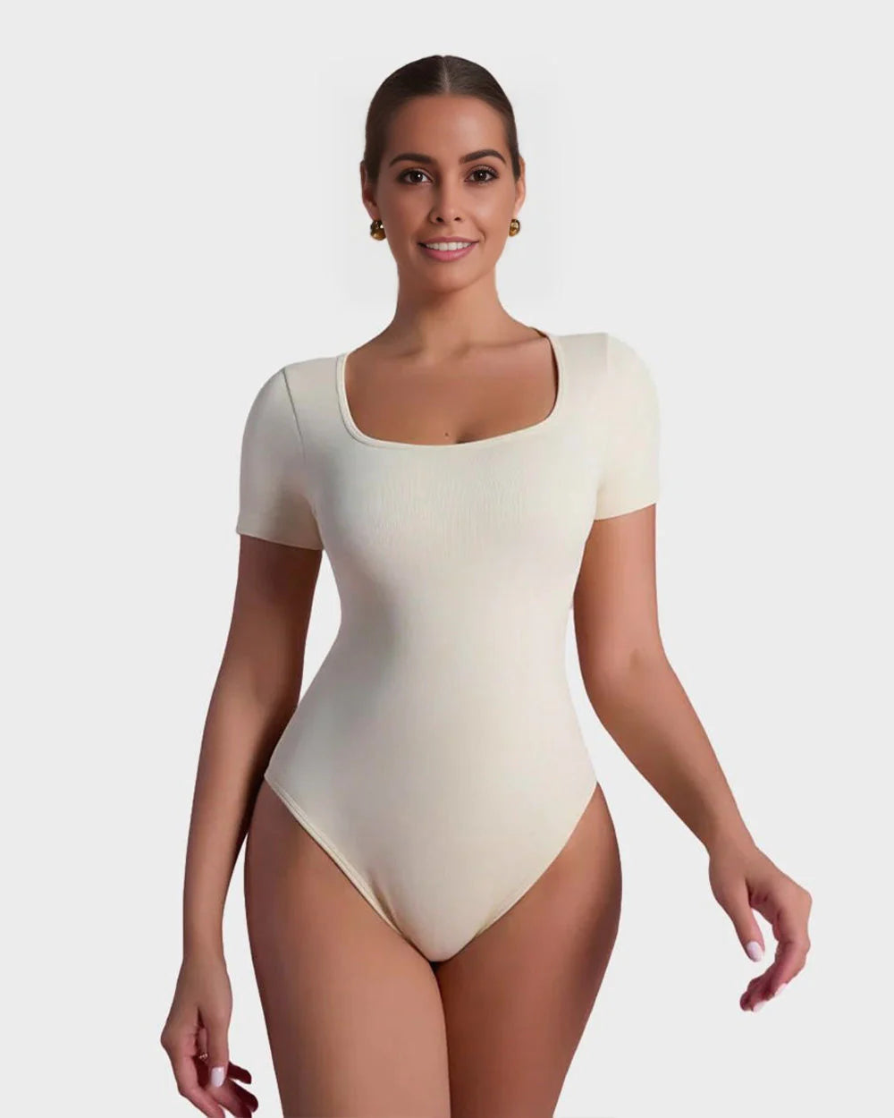 ShapeShyft® Sexy Ribbed Square Neck Thong Bodysuit