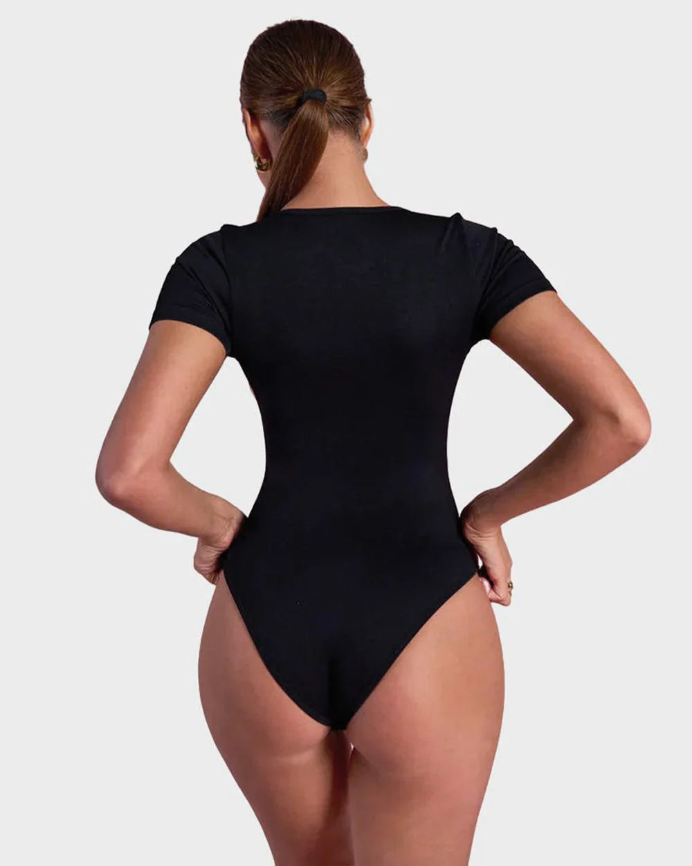 ShapeShyft® Sexy Ribbed Square Neck Thong Bodysuit