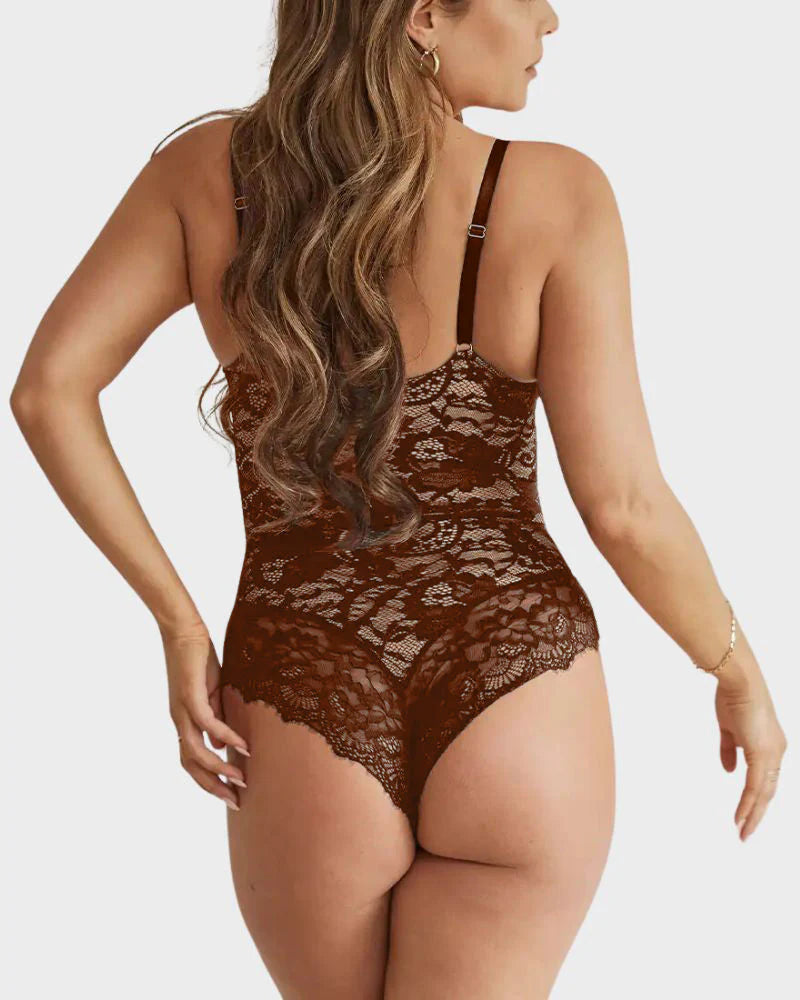 ShapeShyft® Firm Control Lace Thong Bodysuit