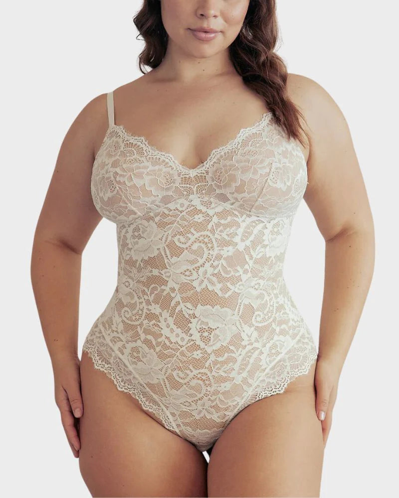 ShapeShyft® Firm Control Lace Thong Bodysuit