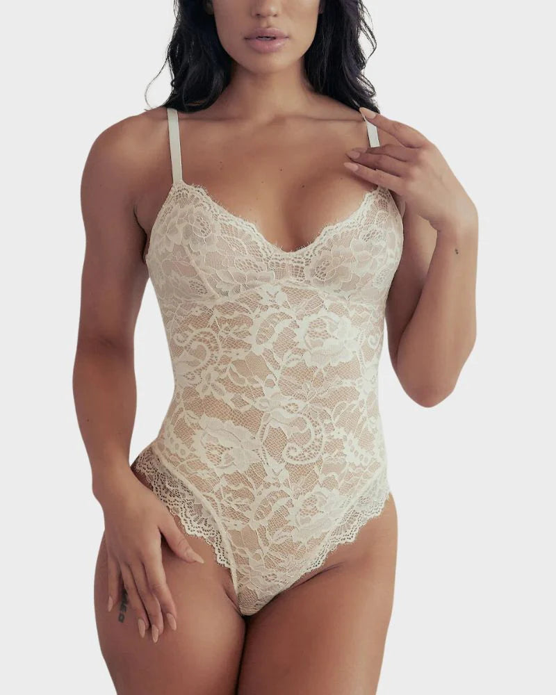 ShapeShyft® Firm Control Lace Thong Bodysuit